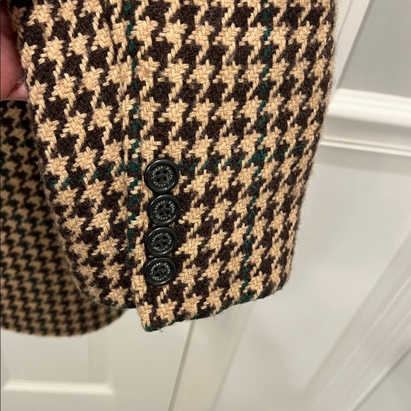 Ralph Lauren Tan and Brown Houndstooth 3/4 Coat Sz M. EUC. - Picture 8 of 11